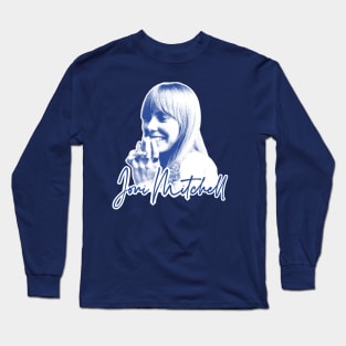 Joni Mitchell /\/ Retro 1970s Style Fan Art Design Long Sleeve T-Shirt